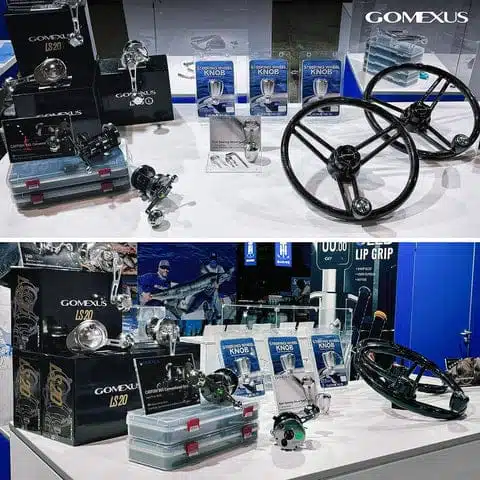 Fishing gear display at trade show