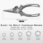Gomexus Titanium Fishing Pliers 7.5'' for Saltwater Jigging Never Rust Split Ring Design - Image 5