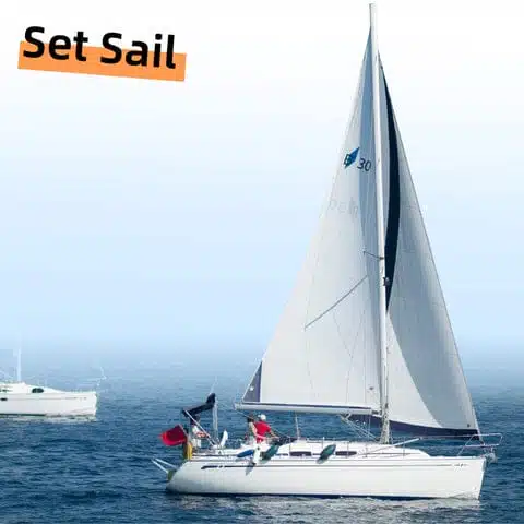 Sailboat navigating calm waters