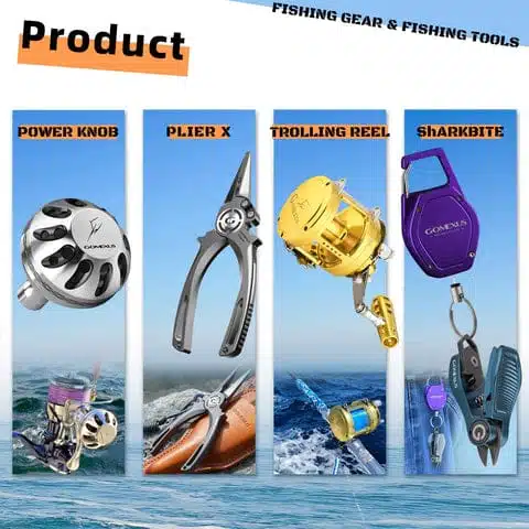 GOMEXUS STORY 5 Display of fishing gear products