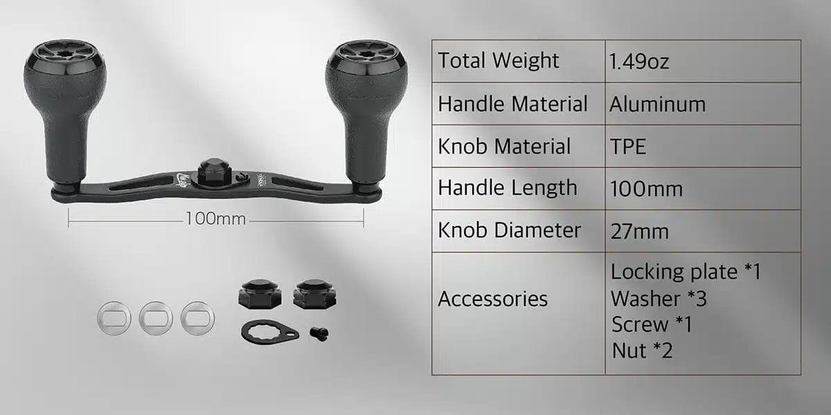 Gomexus Aluminum Handle for Baitcasting Reel with TPE Knob MBD-A27 1 Gomexus handle