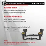 Gomexus Aluminum Handle with TPE Knob For Penn Fathom Squall baitcaster 400, Abu Garcia Revo Toro Beast Rocket - Image 9