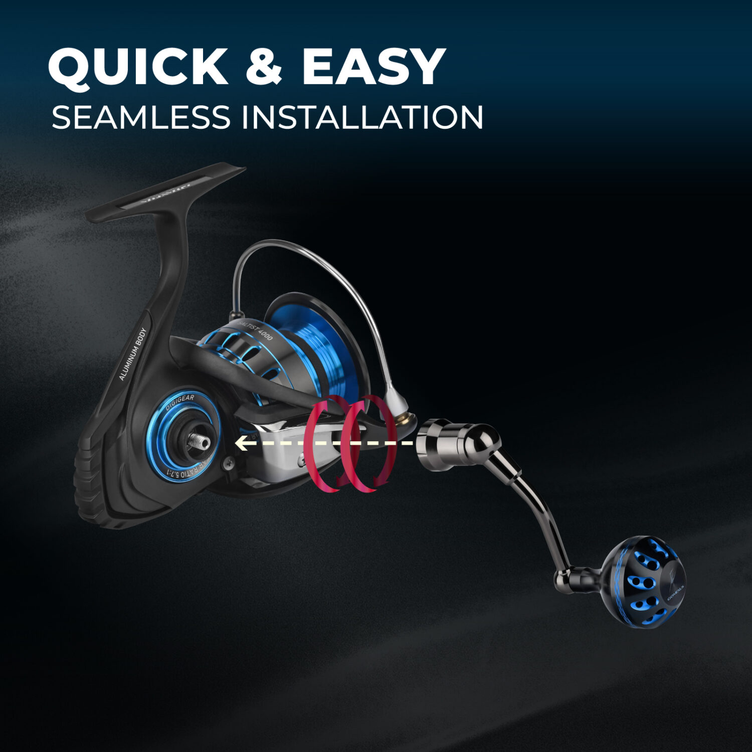 single fishing rod holder Vertical baitcasting reels Stable Design Color:Gunmetal-RH Carp Fishing Roddy Built
