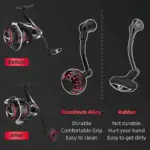 Gomexus Plug&Play Aluminum Power Handle For Daiwa Fuego LT Spinning Reel - Image 4