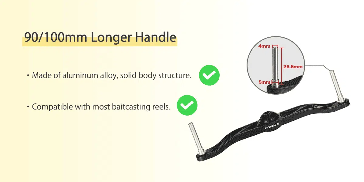 Gomexus Aluminum Handle for Baitcasting Reel BDH 2 stock handle