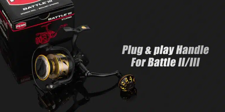 Penn Battle 3 Spinning Reel Handle - Durable CNC Gears Provide Powerful, Smooth Cranking
