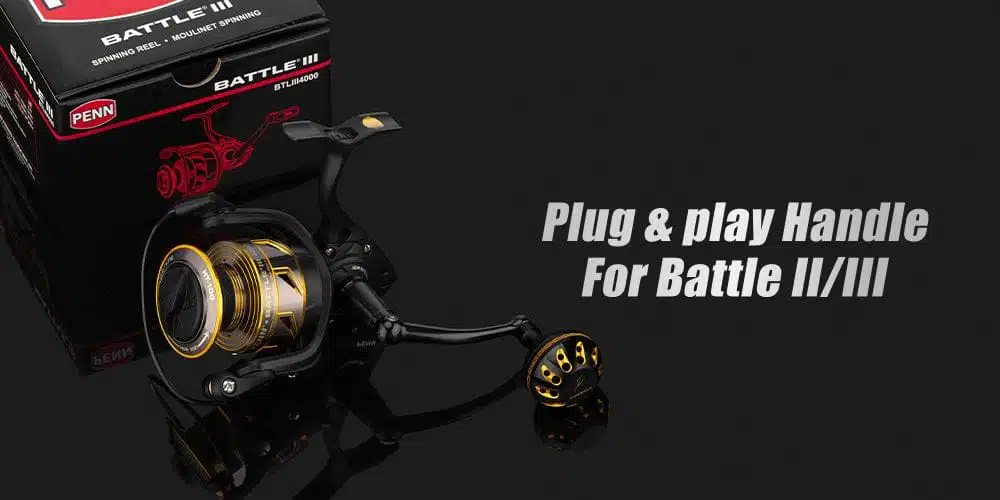 Penn Battle 3 Spinning Reel Handle - Durable CNC Gears Provide Powerful, Smooth Cranking