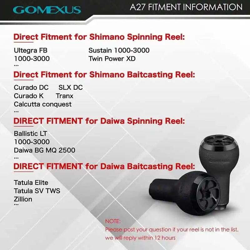 Gomexus TPE Reel Power Knob 27mm A27 for Comfort