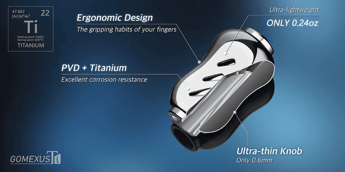 Gomexus Titanium Reel Power Knob 22mm T22 2 Gomexus Titanium Reel Power 22mm