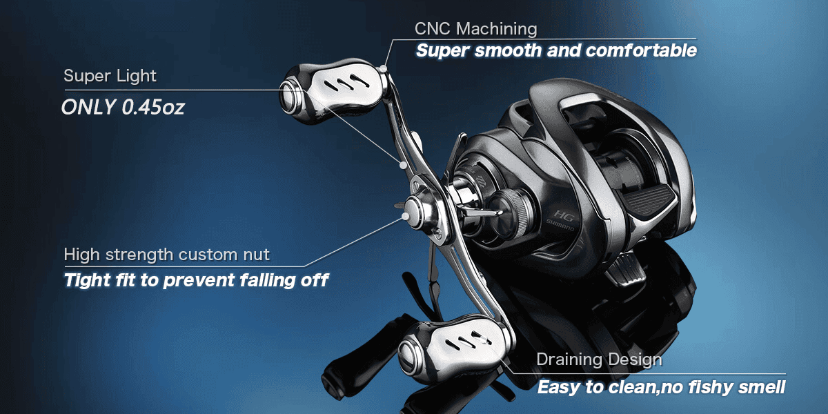 Gomexus Titanium Reel Power Knob 22mm T22 3 Titanium knobs with handle