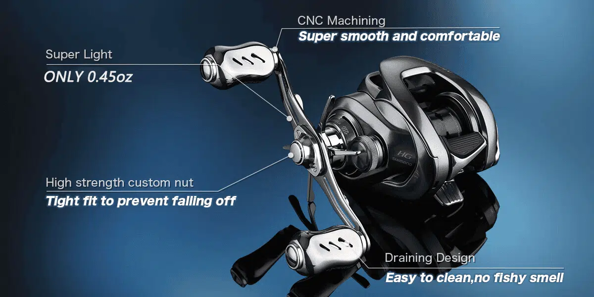 Gomexus Titanium Reel Power Knob 22mm T22 3 Titanium knobs with handle