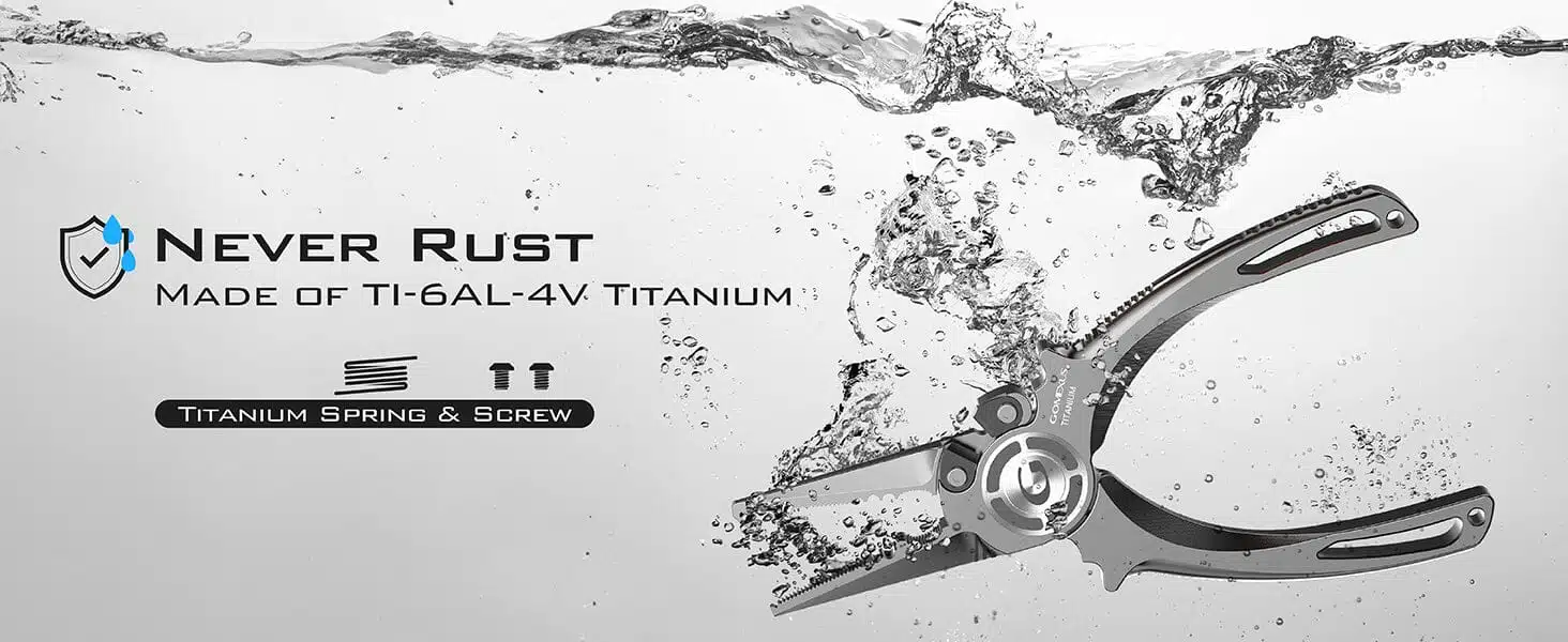 Durable titanium pliers, never rust.