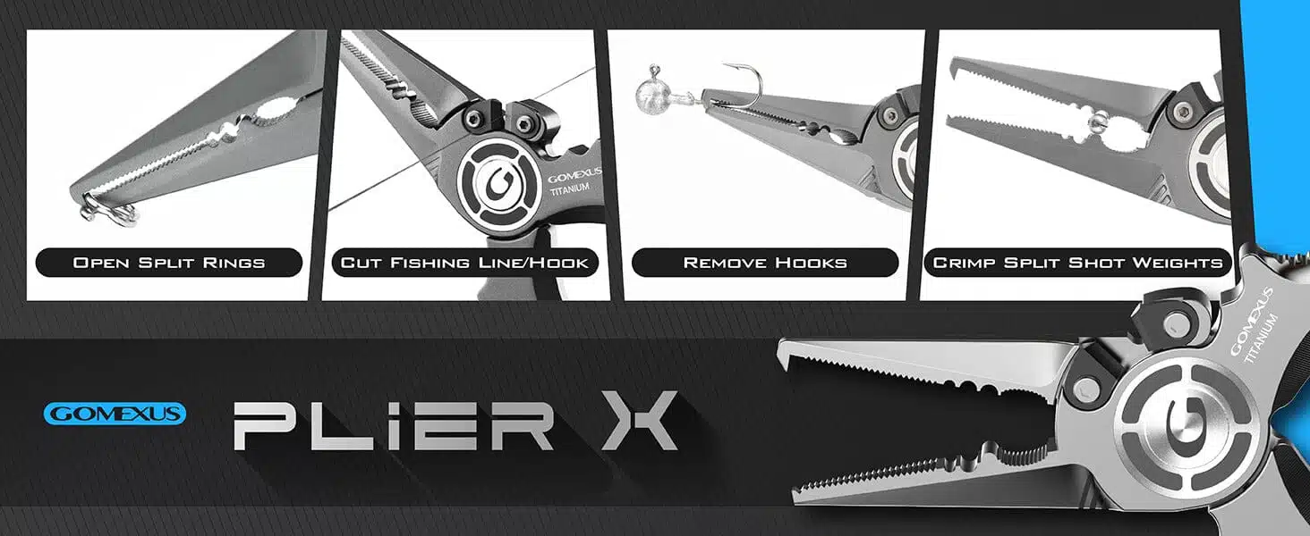 Versatile pliers for fishing tasks.