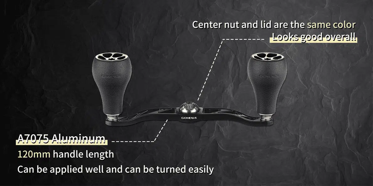 Gomexus Aluminum Handle for Baitcasting Reel with TPE Knob BDH-TPE30 3 handle for baitcasting handle
