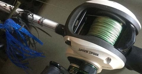 Fishing reel with braided line