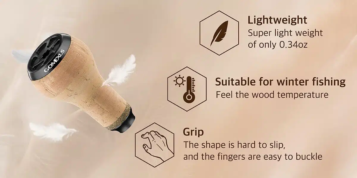 Gomexus Carbon Handle for Baitcasting Reel with Cork Knob DC-CA27 2 Lightweight cork