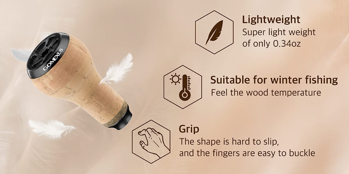 Gomexus Carbon Handle for Baitcasting Reel with Cork Knob DC-CA27 2 Lightweight cork