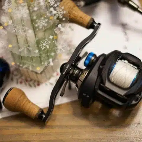 Fishing reel with cork handles