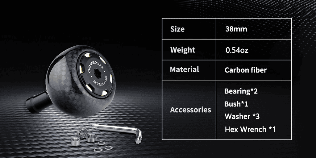 Gomexus Carbon Reel Power Knob 38mm FA38 1 Gomexus fa38 knob