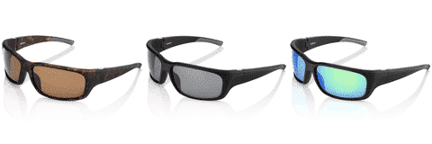 Three styles of sunglasses displayed.