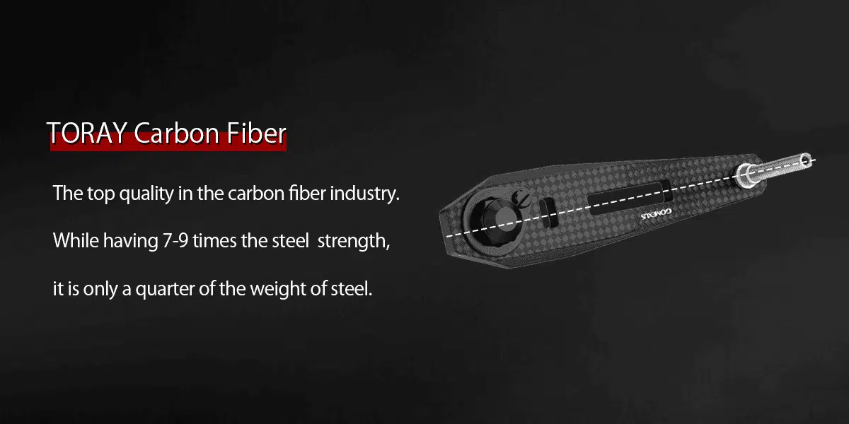 Gomexus Carbon Handle for Baitcasting Reel with Cork Knob LC-CA38 2 LC75