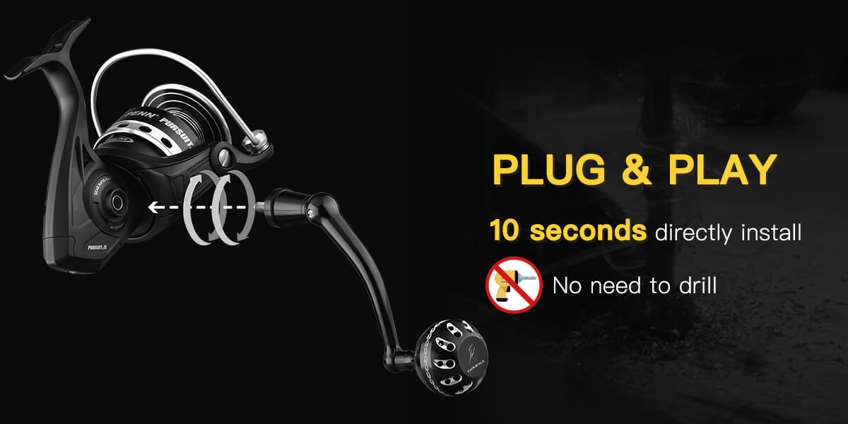 Gomexus Plug&Play Aluminum Power Handle For Penn Pursuit III&IV 2 Plug&play handle for penn pursuit