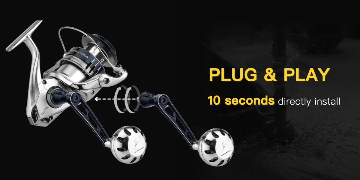 Gomexus Aluminum Handle for Shimano Saragosa/Twinpower SW 5000-14000 CJ70 1 plug&play handle