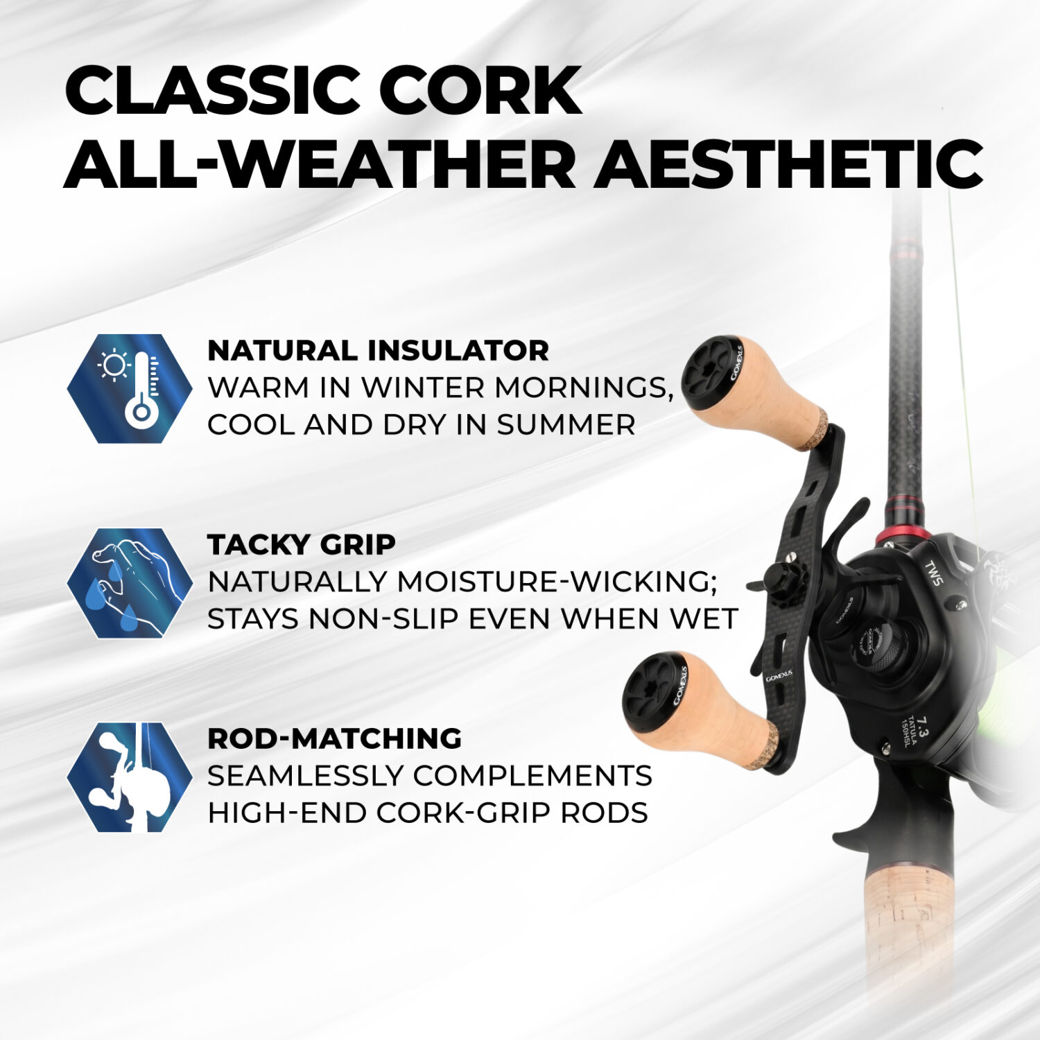 Gomexus DC-CA27 | Carbon Baitcasting Reel Handle Upgrade (105mm