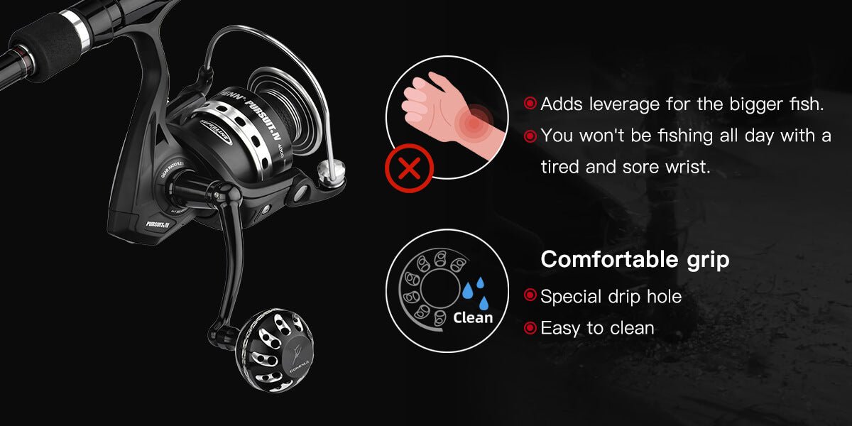 Gomexus Plug&Play Aluminum Power Handle For Penn Pursuit III&IV 3 adds leverage for Penn pursuit