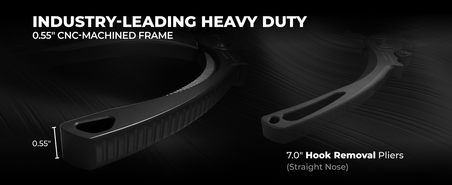 Ergonomic non slip handle on Heavy Duty Titanium Pliers for effortless unhooking in wet conditions