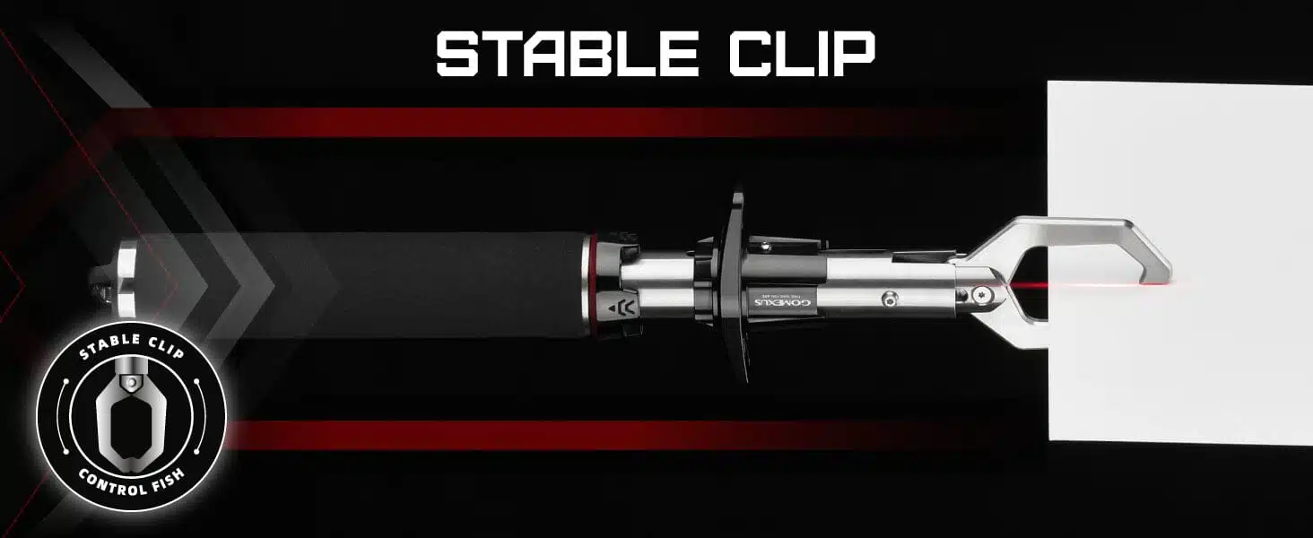 Stable clip for secure fish handling.