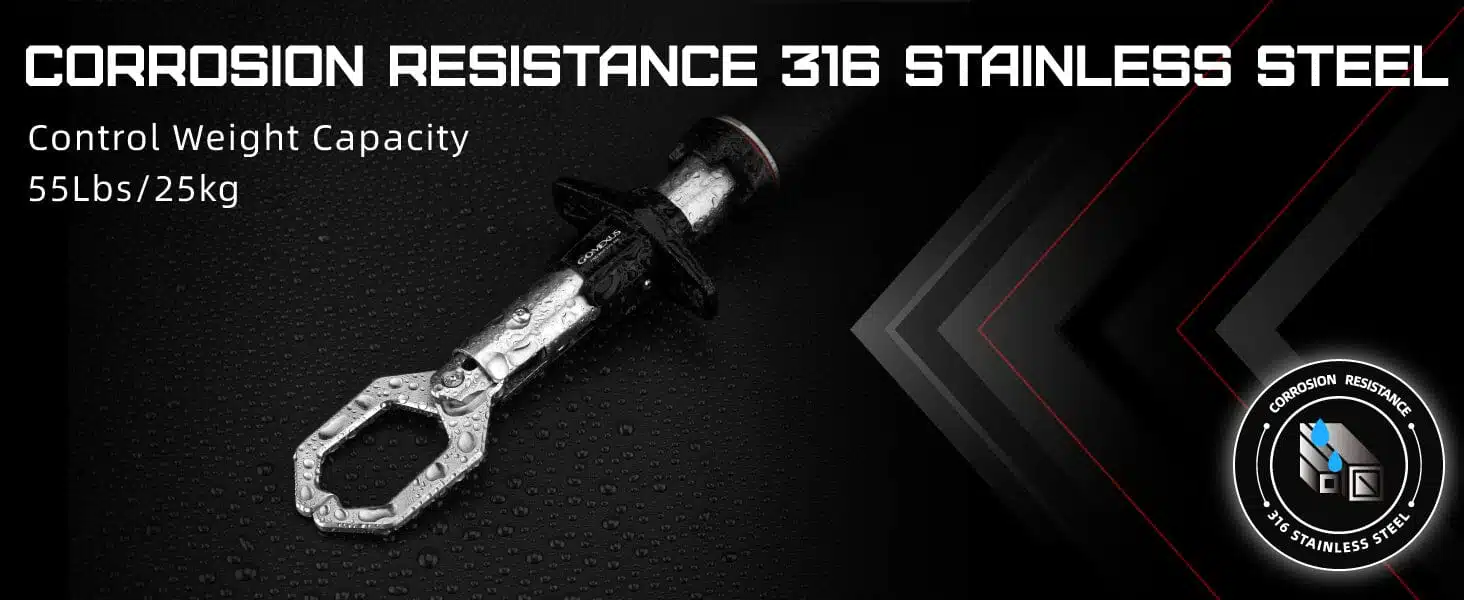 Corrosion-resistant stainless steel construction.