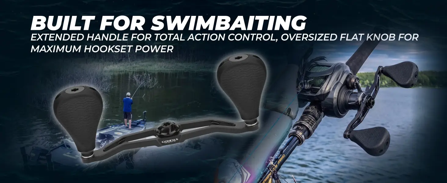 Gomexus BDH-TPE35 baitcasting handle with flat knobs built for swimbaiting