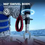 360 degree rotating swivel body on quick release fish gripper relieving wrist torque during fish death rolls