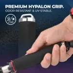All-season odor-resistant and UV-stable Hypalon non-slip handle on Gomexus quick release fish gripper