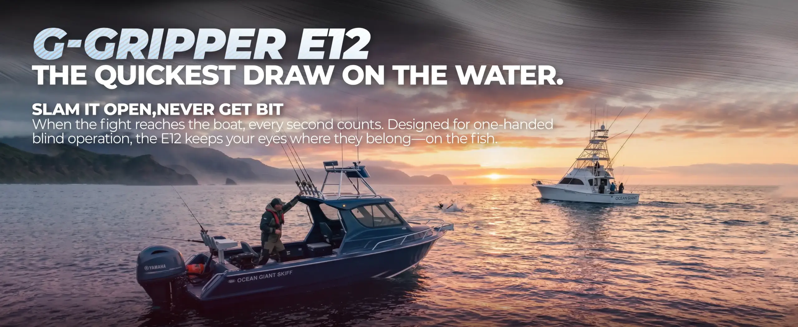 Gomexus G-Gripper E12 quick release fish gripper for one handed blind operation on saltwater boats