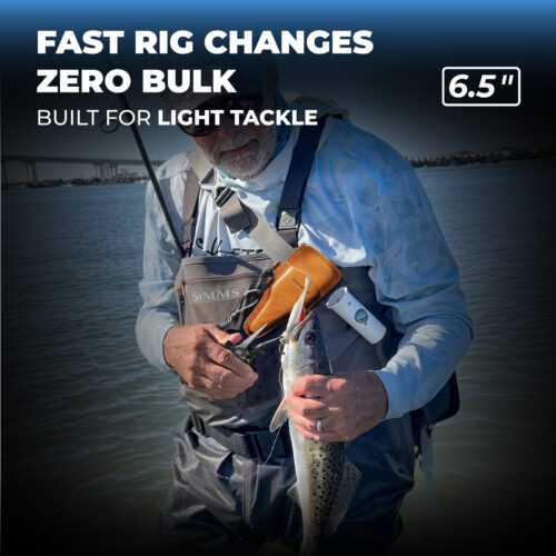 Lightweight Titanium Fishing Pliers with leather holster carry system for light tackle setups