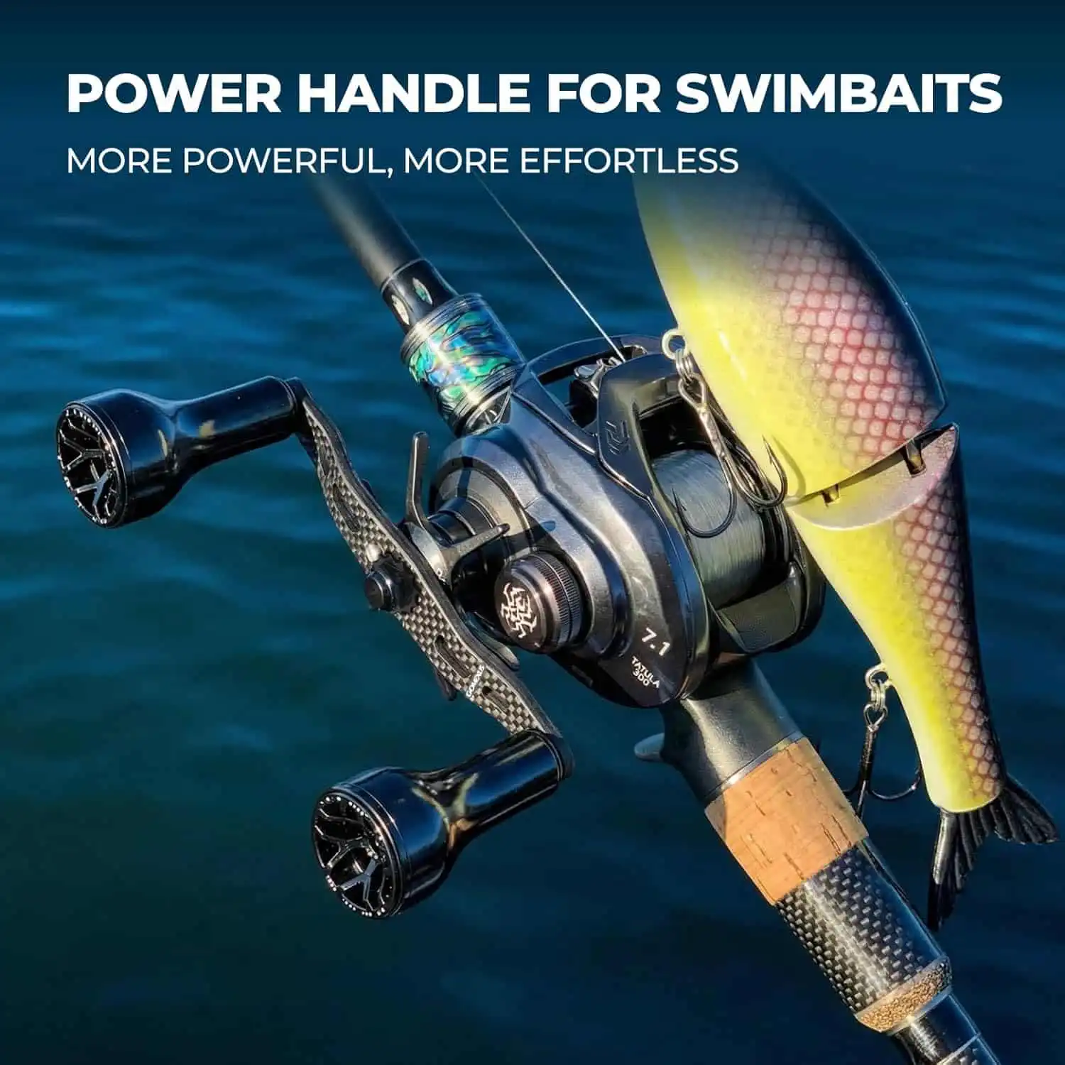 gomexus reel power handle carbon for shimano Gomexus Carbon Handle for Baitcasting Reel with Knob DC-TPE20