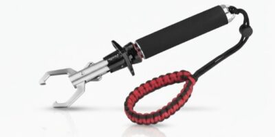 fish lip gripper：Gomexus G-Gripper E12 quick release fish gripper 316 stainless steel with crossguard and braided lanyard