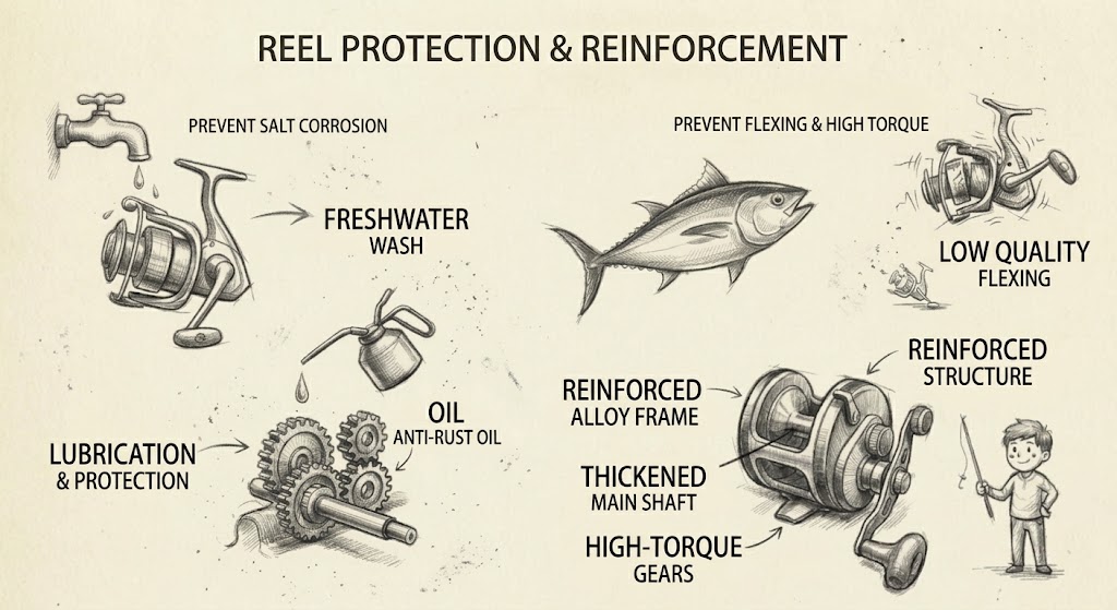 saltwater jigging setup：Corrosion Protection & Structural Rigidity