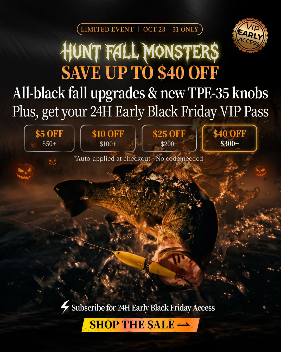 Fall Monster Hunt Sale 3 gomexus hunt fall monsters halloween sale mobile poster