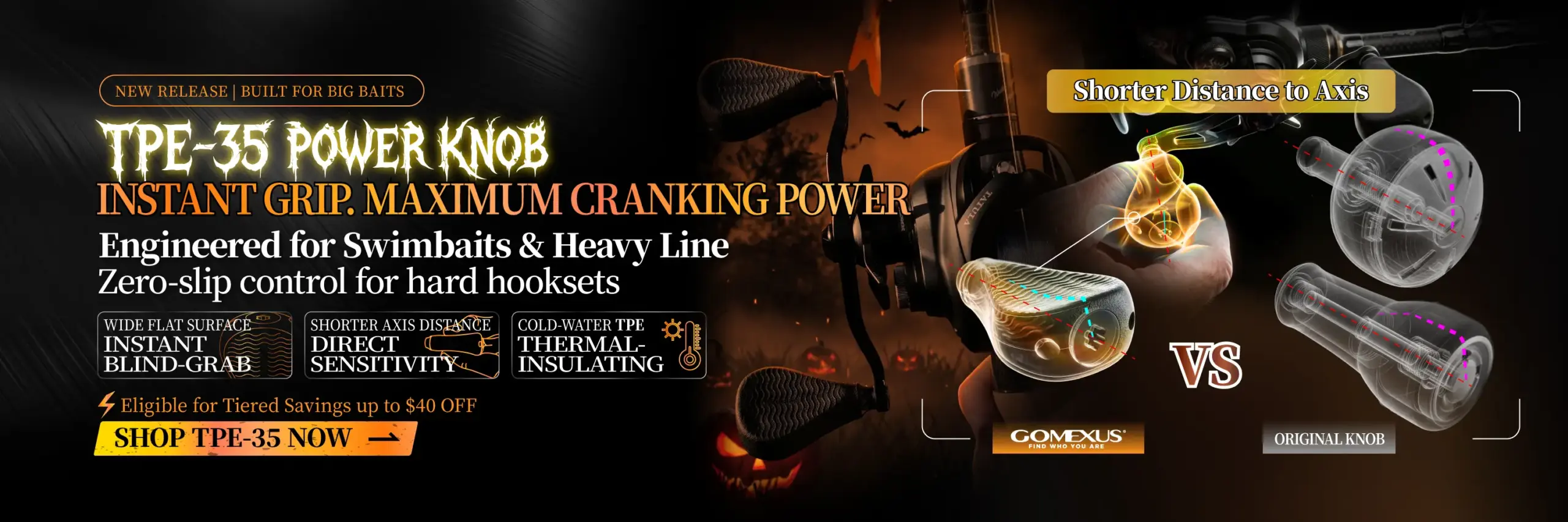 Fall Monster Hunt Sale 2 gomexus tpe 35 power knob swimbait release desktop banner scaled