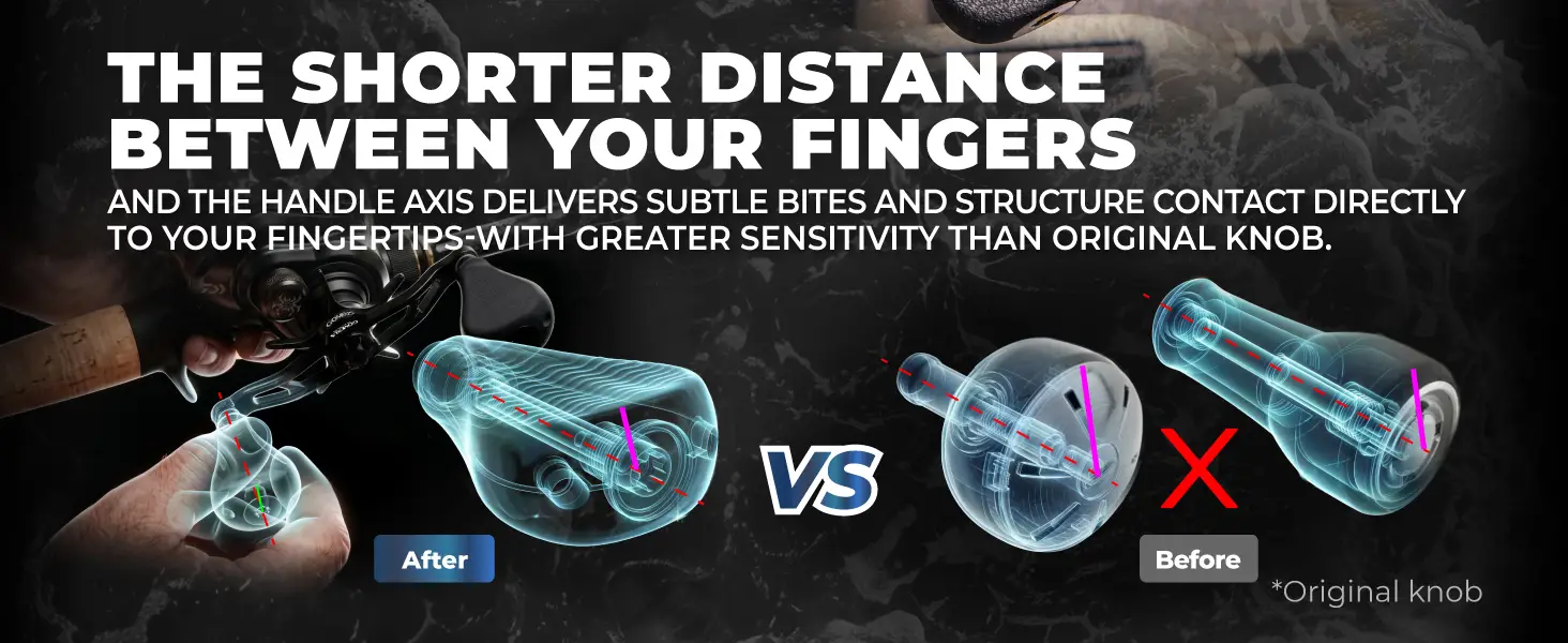 Shorter Distance to Handle Axis Direct Bite Sensitivity Comparison vs Original Knob